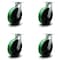Service Caster 12 Inch Extra Heavy Duty Green Poly on Cast Iron Wheel Swivel Caster, 4PK SCC-KP92S1230-PUR-GB-4 - alternate 1